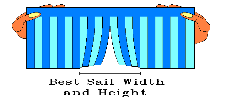 Paper cut to show optimum sail size