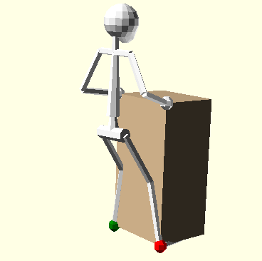 Animation of walking a large box