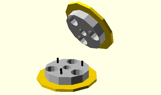 Image of a two-part wheel hub.