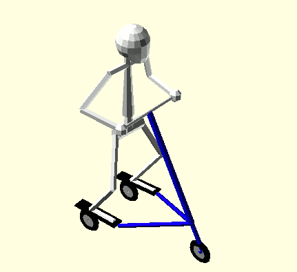Animation doing the box trot on a Trikke